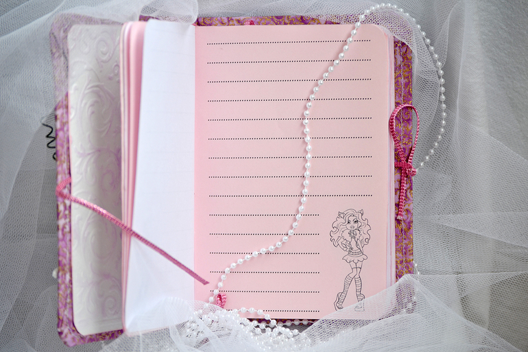 Розовые блокнотики для сестричек-двойняшек :-)