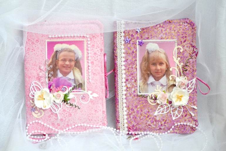 Розовые блокнотики для сестричек-двойняшек :-)