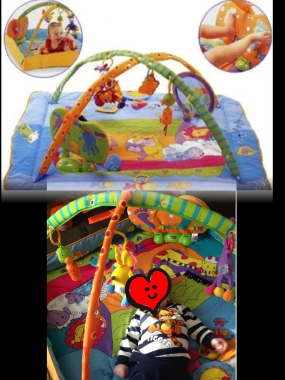 шезлонг fisher price, коврик tiny love, мобиль, автокресло