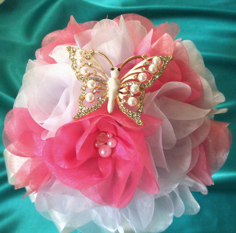 Свадебный букет из ткани..