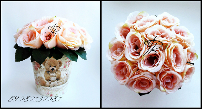 Кашпо с розами