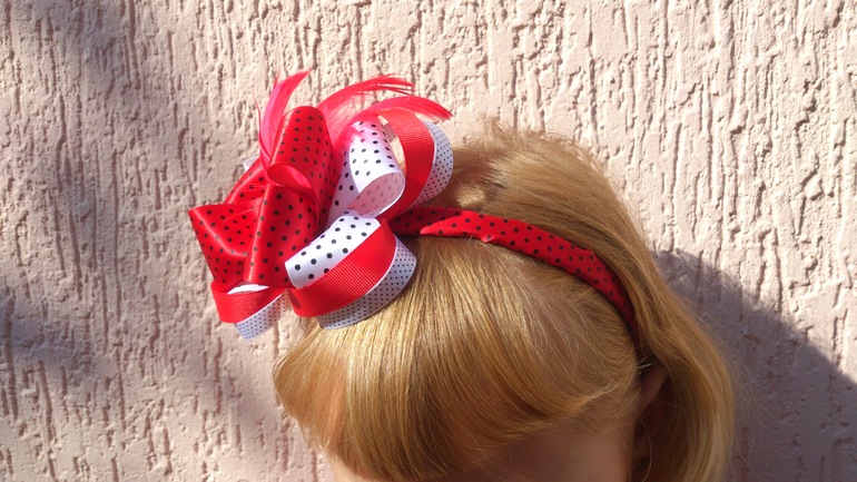 Ободок "Красное и белое"