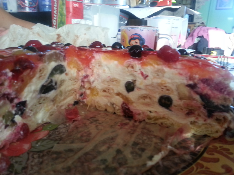 Мега фруктовый тортик!