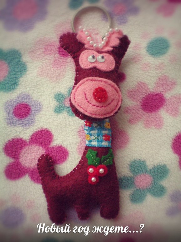 Новогодний олененок из фетра!