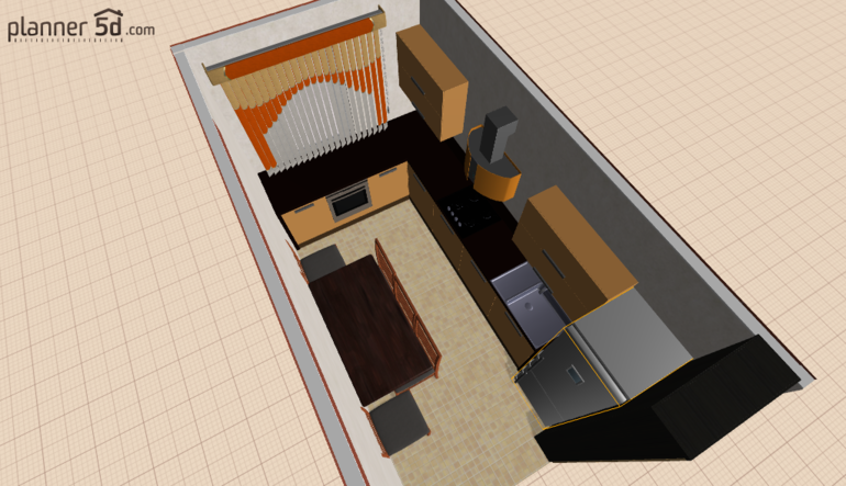 хоть и не маленькая, но очень узкая...кухня! Опять кухня! не могу решить....