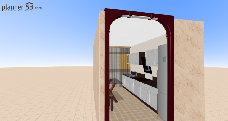 хоть и не маленькая, но очень узкая...кухня! Опять кухня! не могу решить....