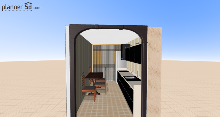 хоть и не маленькая, но очень узкая...кухня! Опять кухня! не могу решить....