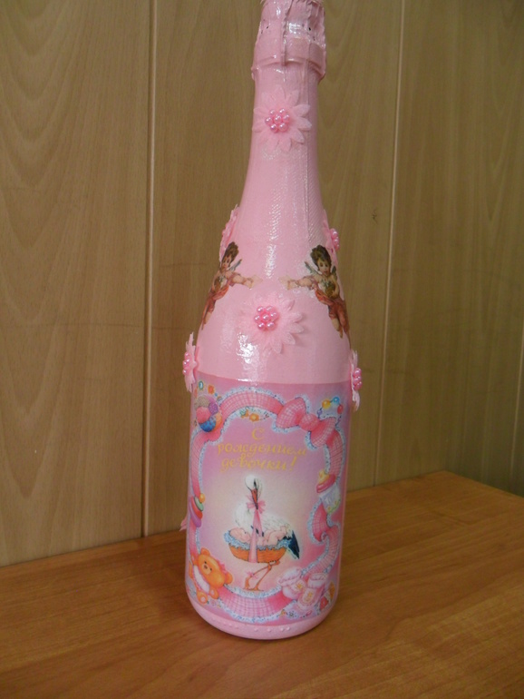 Бутылка на рождение внучки