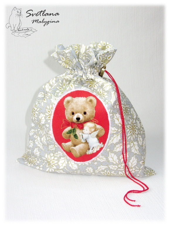 Новогодний сапожок и мешочек для подарка