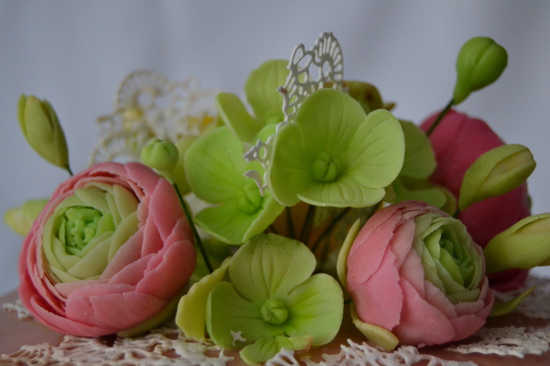 торт с цветами, для себя