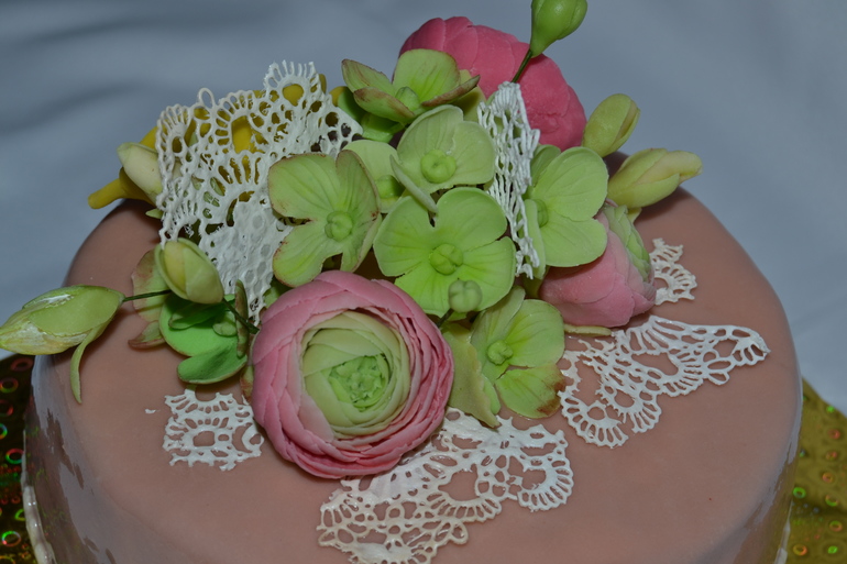 торт с цветами, для себя