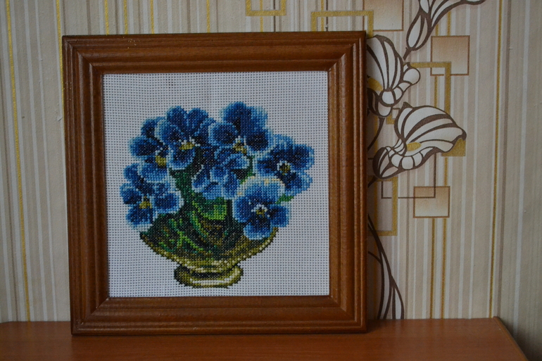 Вышивка крестом "Незабудки"