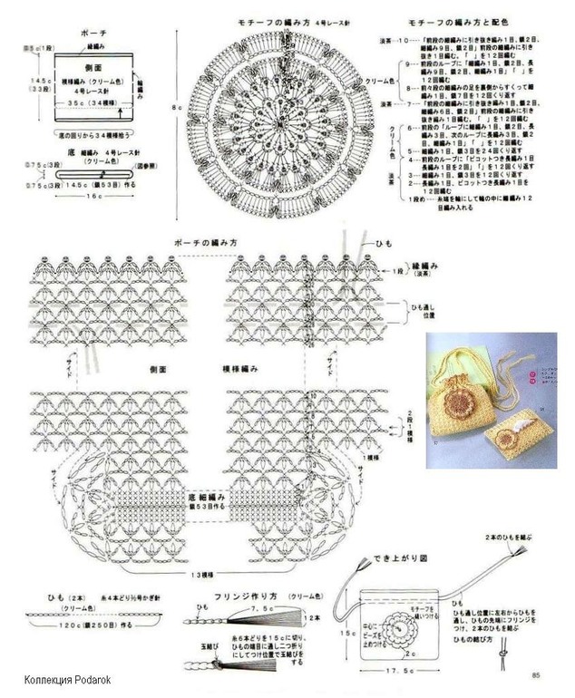 Схема сумочки для куклы крючком