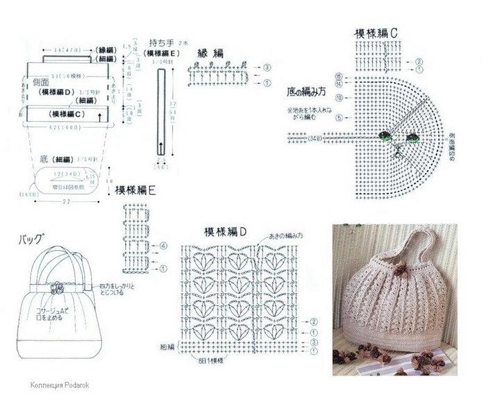 Барсетка крючком схема