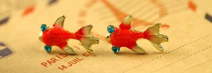 Серьги "золотые рыбки", цена 80 руб!