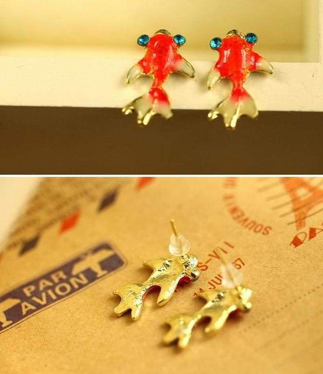 Серьги "золотые рыбки", цена 80 руб!