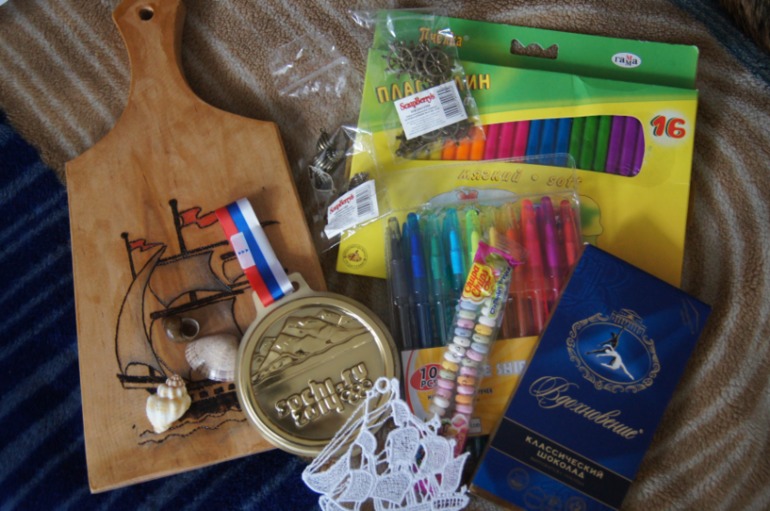 Получила и я посылку по ОП в Морском стиле.