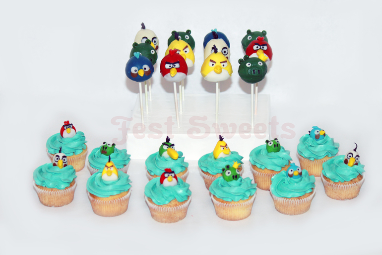 Capcake and cake pops Angry Birds