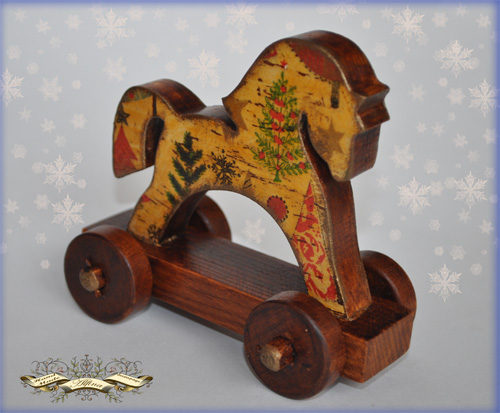 Старинная новогодняя игрушка "ЛОШАДКА"