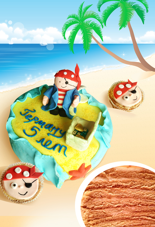 Пиратский торт и пиратские капики