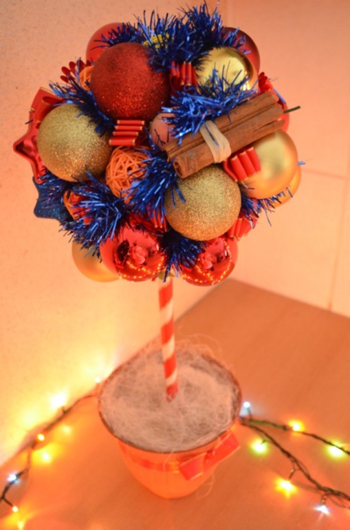 А это я делала в подарок родным!Новогодние топиарии