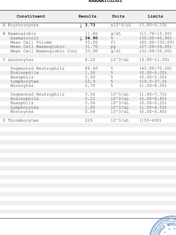 Общий анализ крови на 20 неделе. Что означают понеженные значения и как с этим бороться?