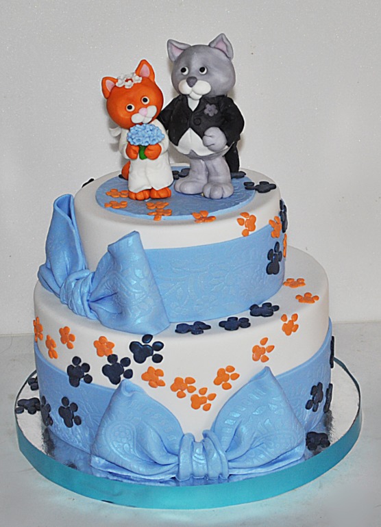 торт свадебный с котами