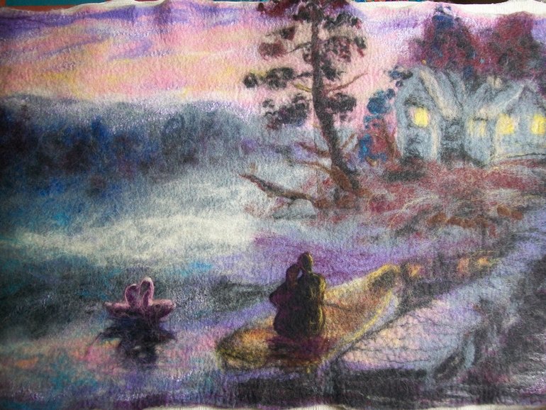 Картины, накидки, ковры. пледы из войлока ручной работы.