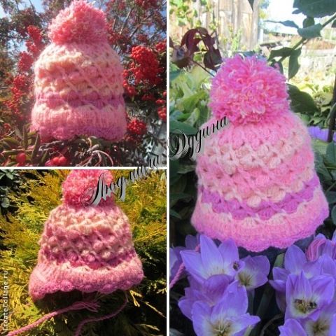 Из остатков пряжи.