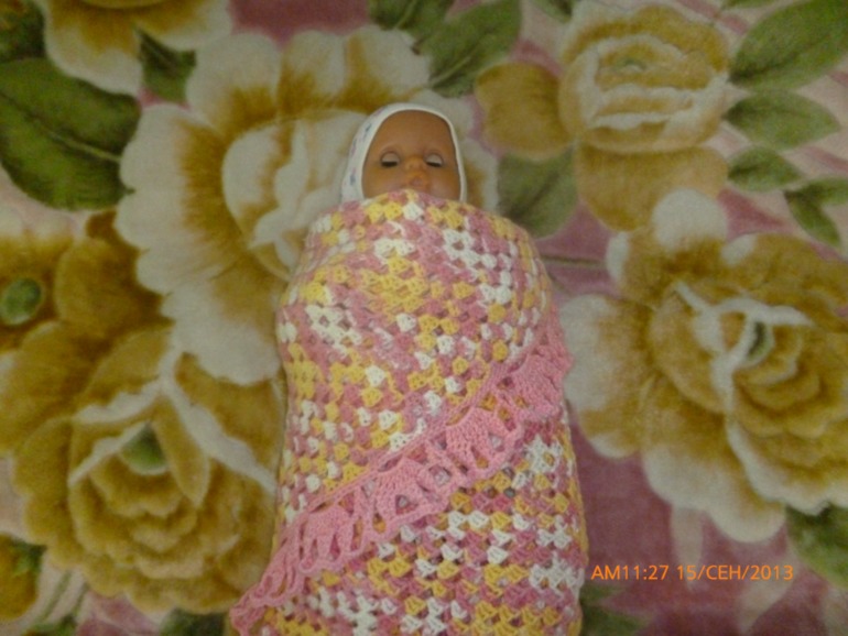 вот и мой плед довязался