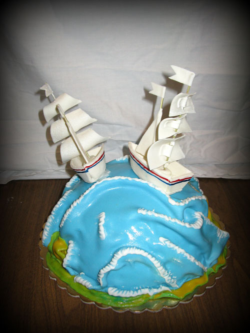 Торт на тему Мы разошлись как в море корабли