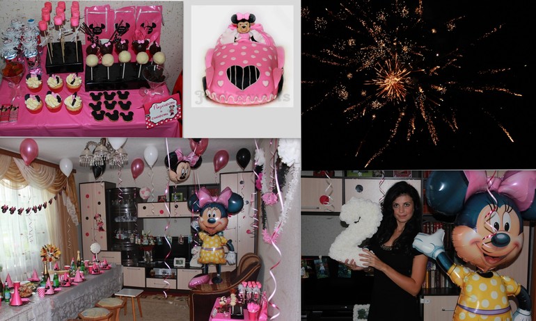 Наши 2 годика в стилле Минни Маус)