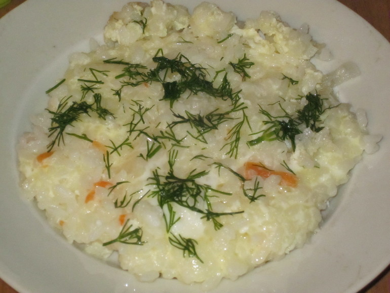 Рис с яйцом - ужин для Ромашки)