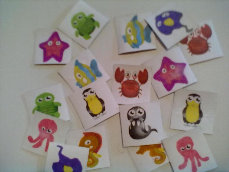 Лото найди пару, морская тематика.