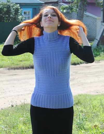 Безрукавка с прямоугольным рисунком