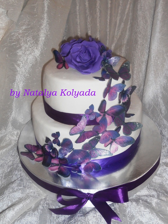 Свадебный ф вафельными бабочками