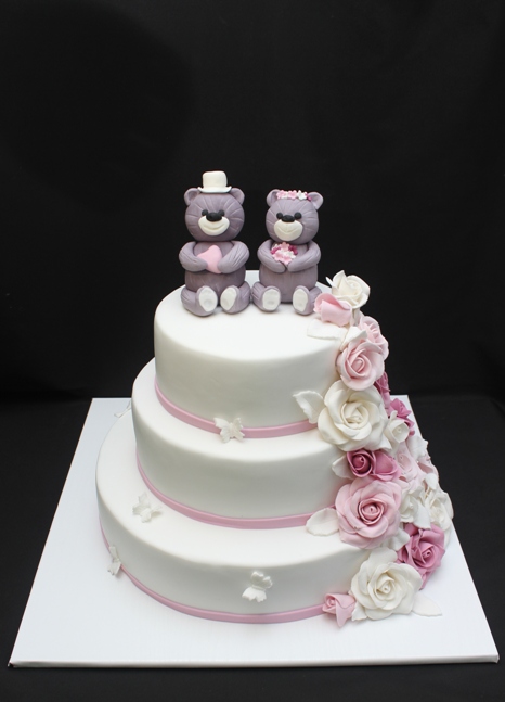 Торт свадебный с мишками