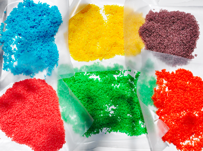 Как покрасить рис