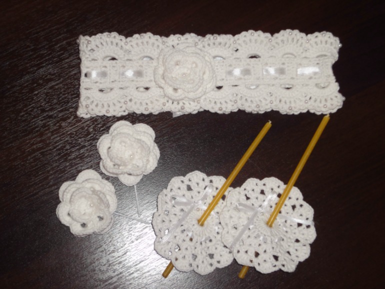 Крестильный комплект для девочки из 5 предметов