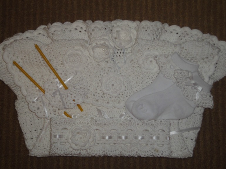 Крестильный комплект для девочки из 5 предметов