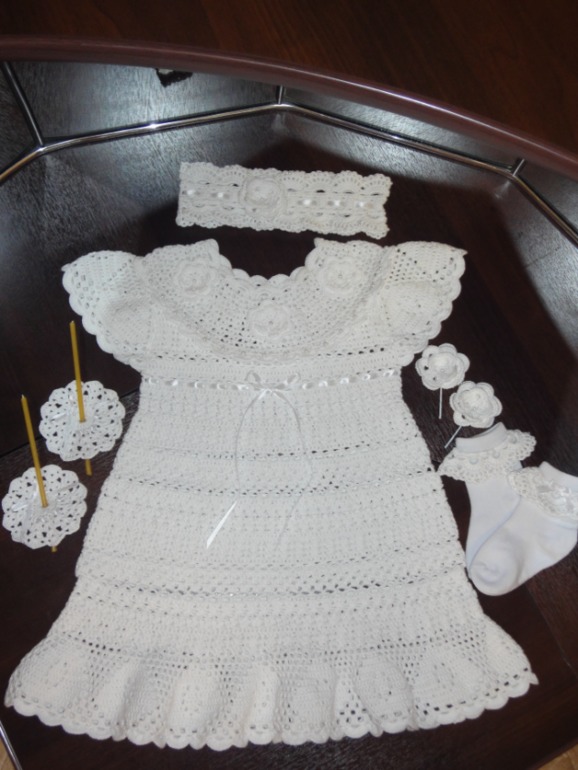 Крестильный комплект для девочки из 5 предметов