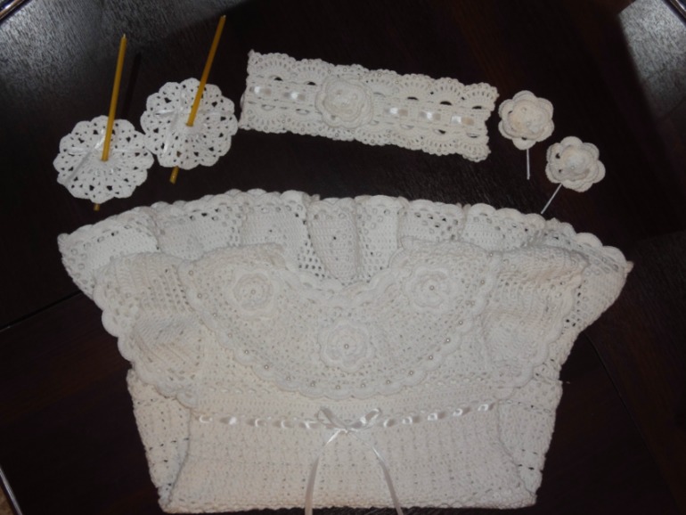 Крестильный комплект для девочки из 5 предметов