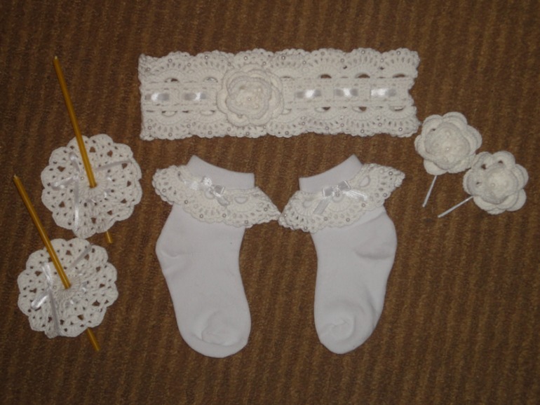 Крестильный комплект для девочки из 5 предметов