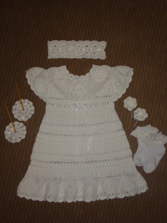 Крестильный комплект для девочки из 5 предметов