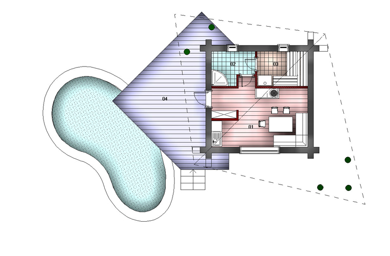 Проект бани треугольной формы