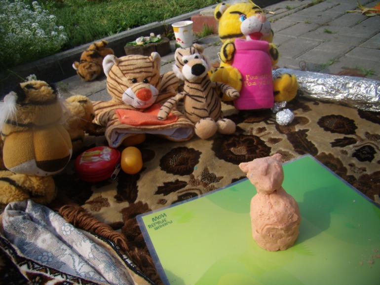 Лепим тигра, помогаем тигру, играем с тигром, кормим тигра..в общем изучаем ТИГРОВ