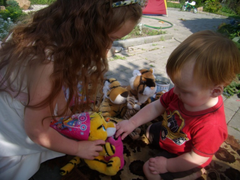 Лепим тигра, помогаем тигру, играем с тигром, кормим тигра..в общем изучаем ТИГРОВ