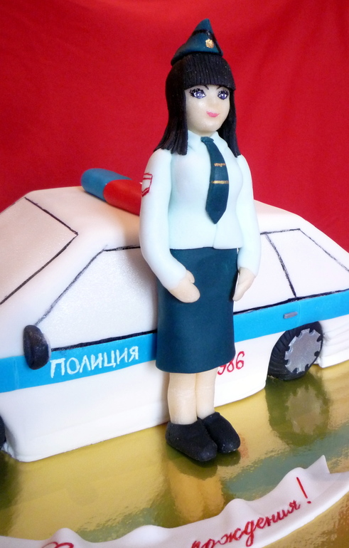 Машина ДПС -Тортик для сотрудницы ГИБДД.