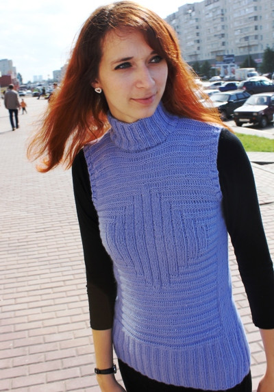 Безрукавка с прямоугольным рисунком