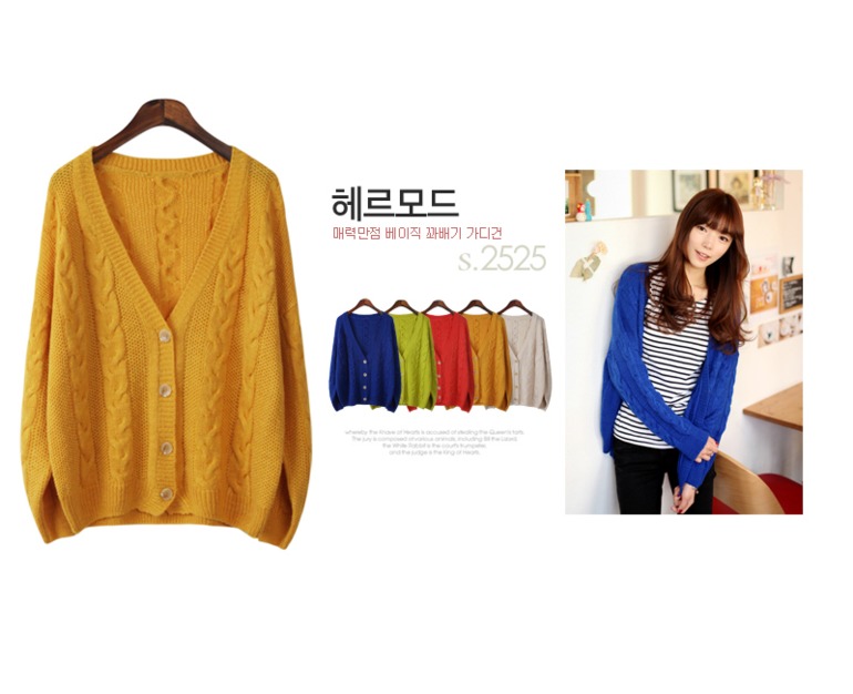 Теплые корейские кардиганы и свитеры